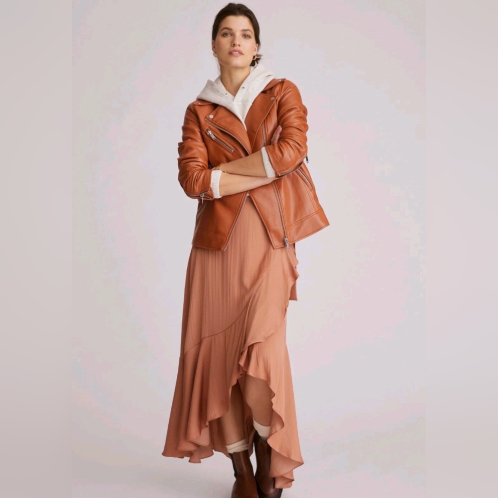Anthropologie Avec Les Filles Moto Leather Jacket
